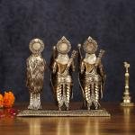 Brass Ram Darbar Idol | 6.5" x 8" x 5.5" (16.5 x 20.3 x 14 cm) | 1.360 kg Lightweight Sacred Art | Intricate Divine Family | Premium Collection